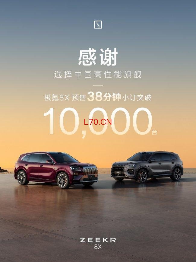 极氪8X销量38分钟破万 公证数据真实