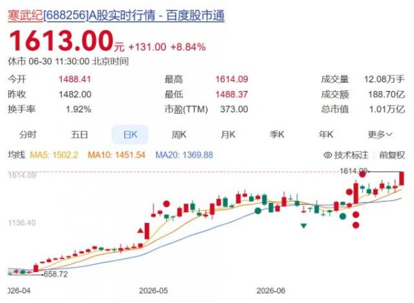 科创板首只万亿股，寒武纪凭什么？