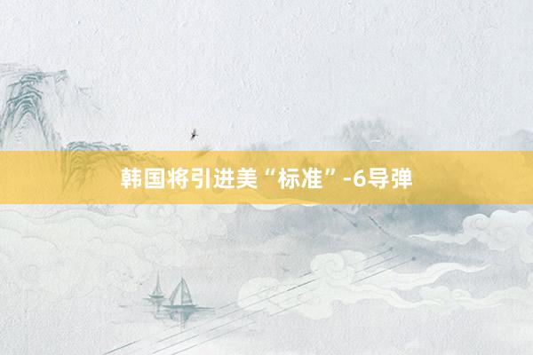 韩国将引进美“标准”-6导弹