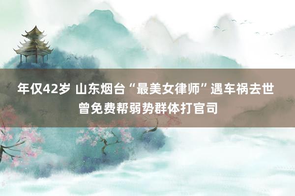年仅42岁 山东烟台“最美女律师”遇车祸去世 曾免费帮弱势群体打官司