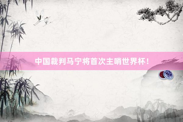 中国裁判马宁将首次主哨世界杯！