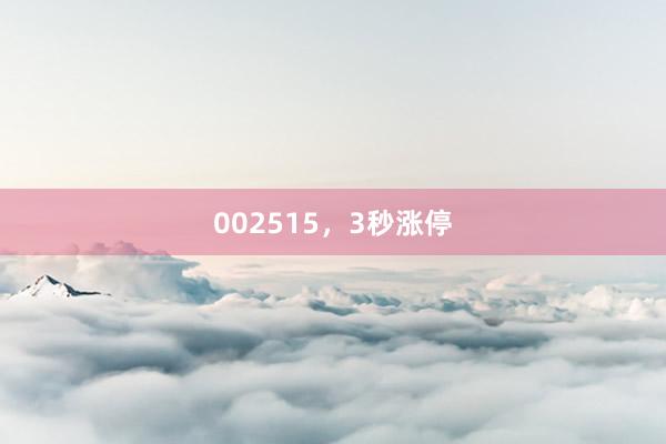 002515，3秒涨停