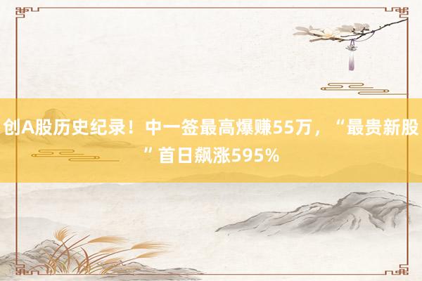 创A股历史纪录！中一签最高爆赚55万，“最贵新股”首日飙涨595%