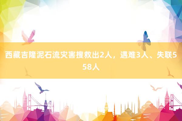 西藏吉隆泥石流灾害搜救出2人,遇难3人、失联558人